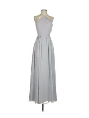 Weddington Way | Bridesmaid Dress Formal Gown Maxi Tiered Ruffle Size 4 Gray